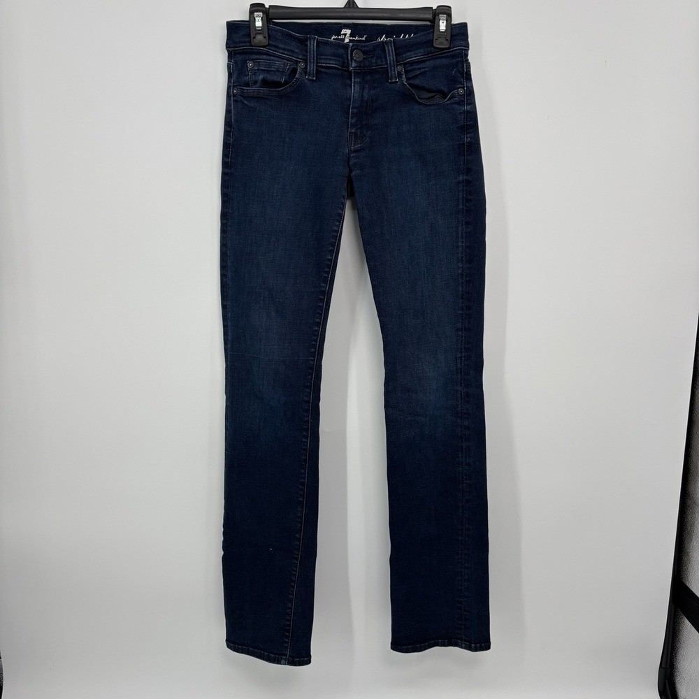 7 For all Mankind Straight Leg Blue Jeans Women's Size 27 Denim Dark Wash